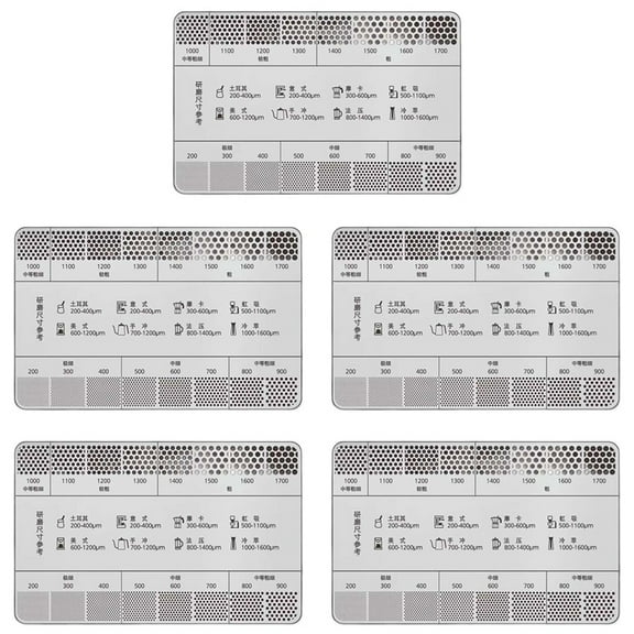 5X Stainless Steel Coffee Reference Card Metal Coffee Size Ruler Professional Coffee Bean Grinder Accessories