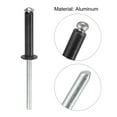 thumbnail image 4 of Unique Bargains 5mm x 25mm Aluminum Open End Flat Round Head Blind Rivets, Black 25 Pack, 4 of 5