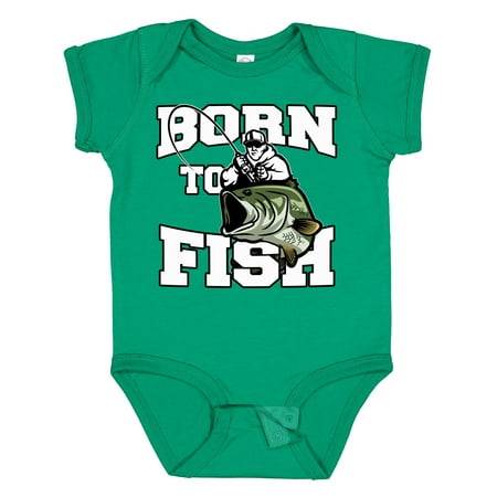 

Inktastic Born to Fish Gift Baby Boy or Baby Girl Bodysuit