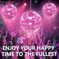 thumbnail image 6 of 20 Inch Large Mirror Disco Ball, Hanging Party Decor with Glass Mirror Tiles for Wedding, Stage, Dance Floor & Holiday Decoration, Pink, 6 of 10