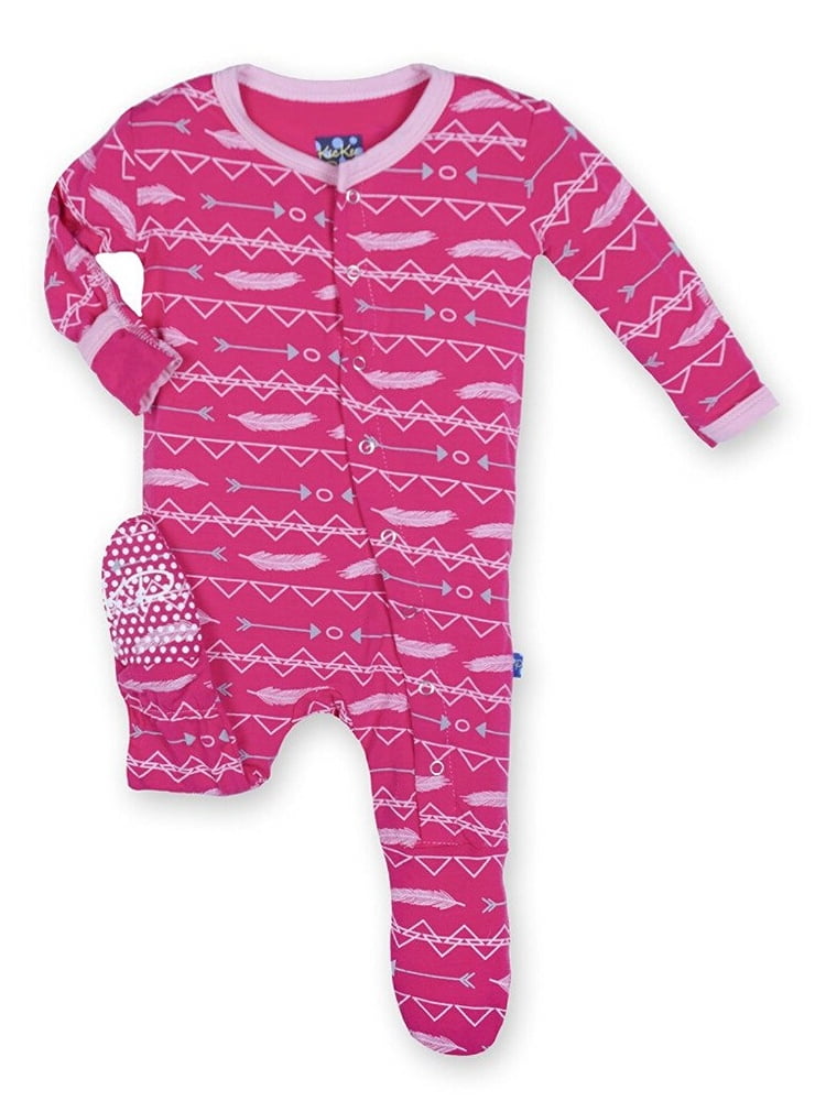 KicKee Pants Little Girls Print Footie Prickly Pear Southwest