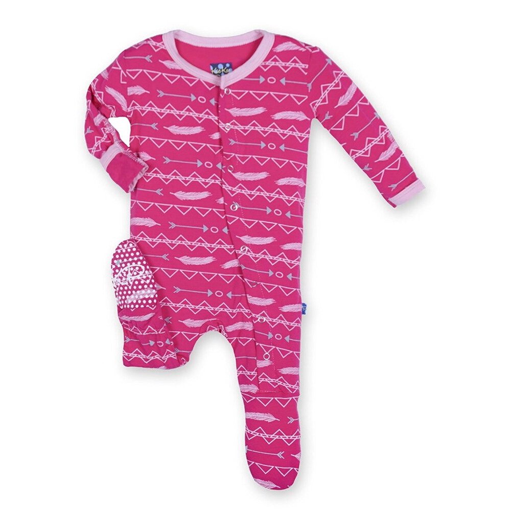 KicKee Pants KicKee Pants Little Girls Print Footie Prickly Pear