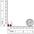 thumbnail image 3 of Gem Stone King Red Created Ruby Rose Gold Plated Leverback Earrings for Women (1.70 Cttw, Gemstone July Birthstone, Oval 7X5MM), 3 of 4
