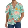 thumbnail image 3 of KLL Elephant and Flowers Print Men's Shirt Short Sleeve Button Down Summer Cuba Beach Shirts- 3X-Large, 3 of 7