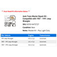 thumbnail image 2 of Auto Trans Master Repair Kit - Compatible with 1987 - 1991 Jeep Wrangler 1988 1989 1990, 2 of 2