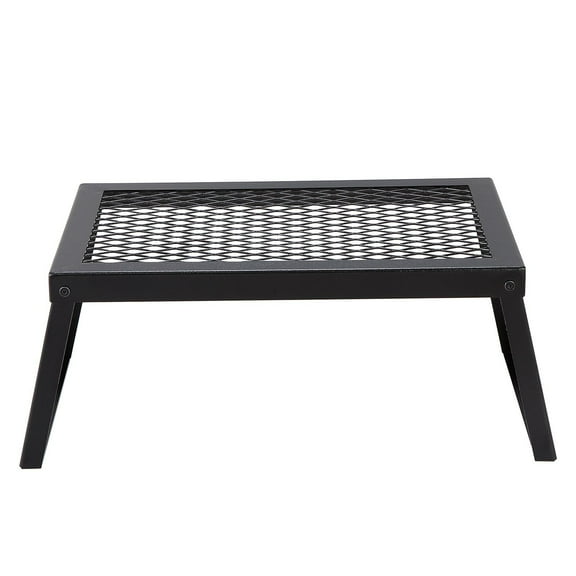 Portable Camping Grill Grate 18", Heavy Duty Steel Mesh Fire Pit Grill with Foldable Legs & Carry Bag, for Open Flame Cooking & BBQ