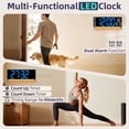 thumbnail image 5 of 16.5" Large Digital Wall Clock with Remote Control, Auto-Dimming LED Display with Date Temp, Big Number Wall Mount Decor Clock for Seniors, Classroom, Dorm, Home, Office, Gym Blue, 5 of 6