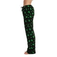 thumbnail image 2 of Just Love Plush Pajama Pants for Women - Petite to Plus Size Sleepwear (Black - Leaf, Small), 2 of 3