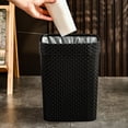 thumbnail image 2 of Plastic Trash Can for Home Use Simple Black Waste Paper Bin Household Storage Basket 7.5, 2 of 8