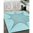 thumbnail image 3 of Ahgly Company Tapis d'Intérieur Lavables en Machine, Ronds Électriques Bleus de Transition, 7' Ronds, 3 of 7