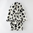 thumbnail image 2 of TOWED22 Kid Fleece Hooded Robes Girls Bathrobes Boys Soft Plush Sleepwear Toddler Fuzzy Pajamas(Black,7-8 Y), 2 of 4