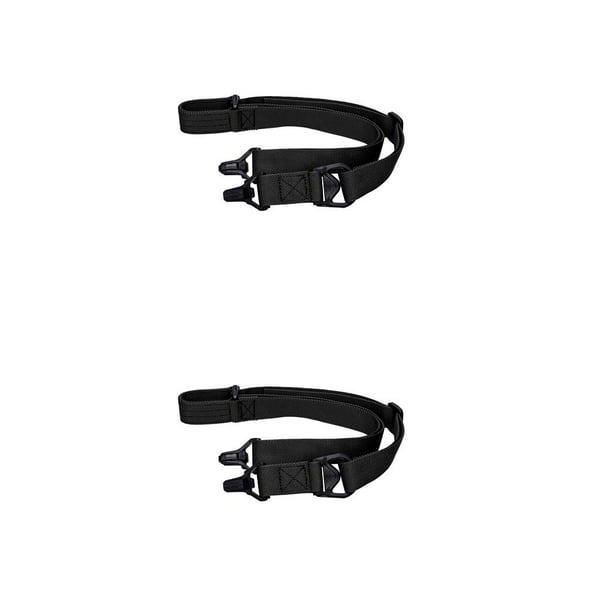 Naiovety Correa para el hombro Doble punto Nylon Antideslizante Hombros Sling Sling Conveniente Ajustable Senderismo Bolsos al aire libre Negro 2piezas