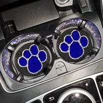 Car Saucer Dog Paw Print Cup Mat, Non-Slip, Heat Insulation, Universal Fit, Decorative and Functional Interior Accessory for Vehicle