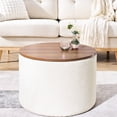 thumbnail image 2 of High-Quality Round Chenille Ottoman | Can Be Used as Table, Easy to Clean, No Assembly Needed, 2 of 6