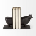 thumbnail image 2 of Black Cast Aluminum Bull Bookends, 2 of 6