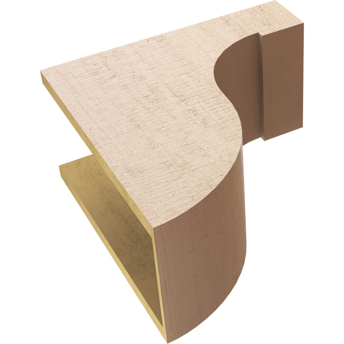 9"W x 18"D x 18"H Classic Del Monte Rough Cedar Woodgrain TimberThane Corbel, Primed Tan