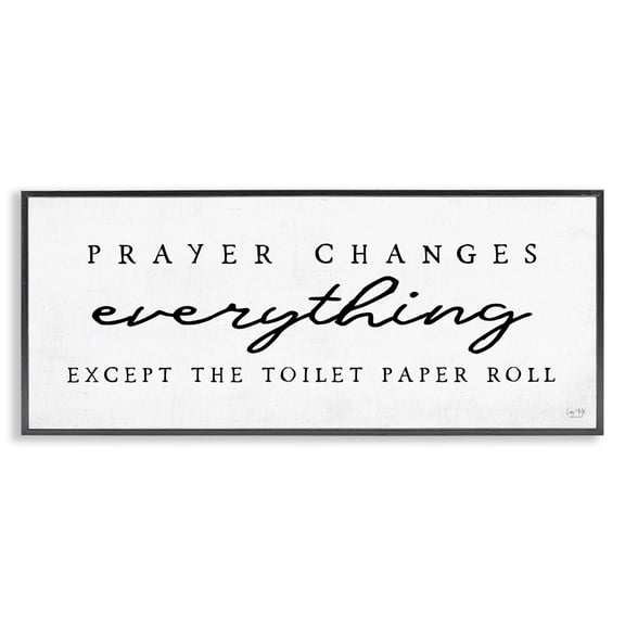Stupell Industries Cottage Funny Prayer Changes Everything Black Framed Giclee Art, 24 x 10, by Lux Me Designs