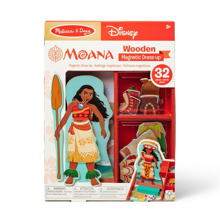 Melissa & Doug Disney Princess Moana Magnetic Dress-Up Wooden Doll Pretend  Play Set (30+ pcs) - Walmart.com