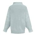 thumbnail image 6 of OKSALE Womens Chunky Knit Sweaters Casual Mock Neck Sweater Loose Long Sleeve Jumpers Cable Knitted Pullover Comfy Warm Winter Outfits, 6 of 6