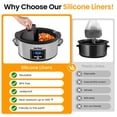 thumbnail image 6 of Heynemo 6 Qt Programmable Slow Cooker with 2-in-1 Silicone Liners and Digital Timer - Silver, 6 of 9