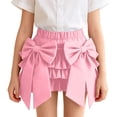 thumbnail image 2 of dazeni Girls Cute Bow Skirts School Uniforms Skirts High Waiste Pleated Skirts Casual A Line Tiered Elastic Waisted Skirts Pink Size 4 Years, 2 of 9