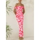 thumbnail image 3 of Vestido largo PRETTYGARDEN para mujer, ajustado fruncido, rosa, Daisy XL, 3 of 9
