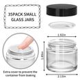 thumbnail image 2 of Frascos de vidrio KEYWING de 60 ml con tapas negras, paquete de 35 unidades para cosméticos, 2 of 6