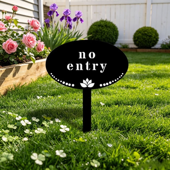 Metal Yard Lawn Sign Stake, Decorative Warning Plaque, Outdoor Garden Ground Insert Sign, Vintage House Front Yard Notice Marker, Lawn Warning Signage, Outdoor Decor Sign Stake for Home Front Lawn
