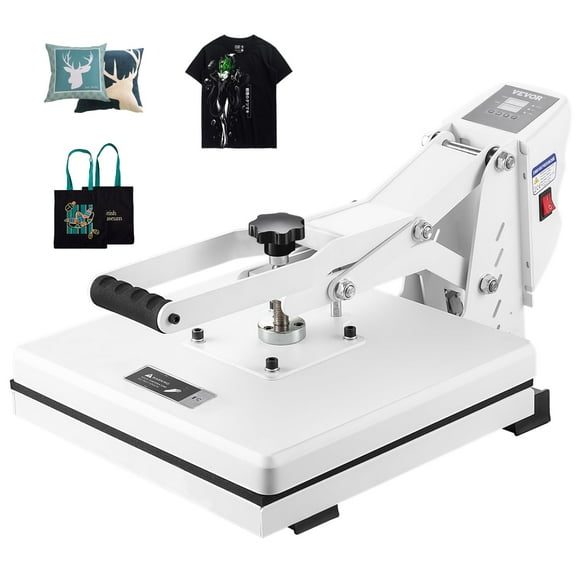 Máquina de prensa térmica Heat Press VEVOR 15x15 para camiseta blanca
