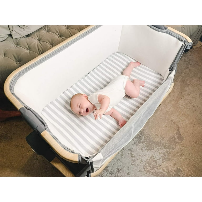 Bassinet Bed Sheets Premium Bassinet Fitted Sheets 4 Pack 100 Jersey Knit Cotton Cradle Sheets Bassinet Bedding for Standard Size Oval or Halo
