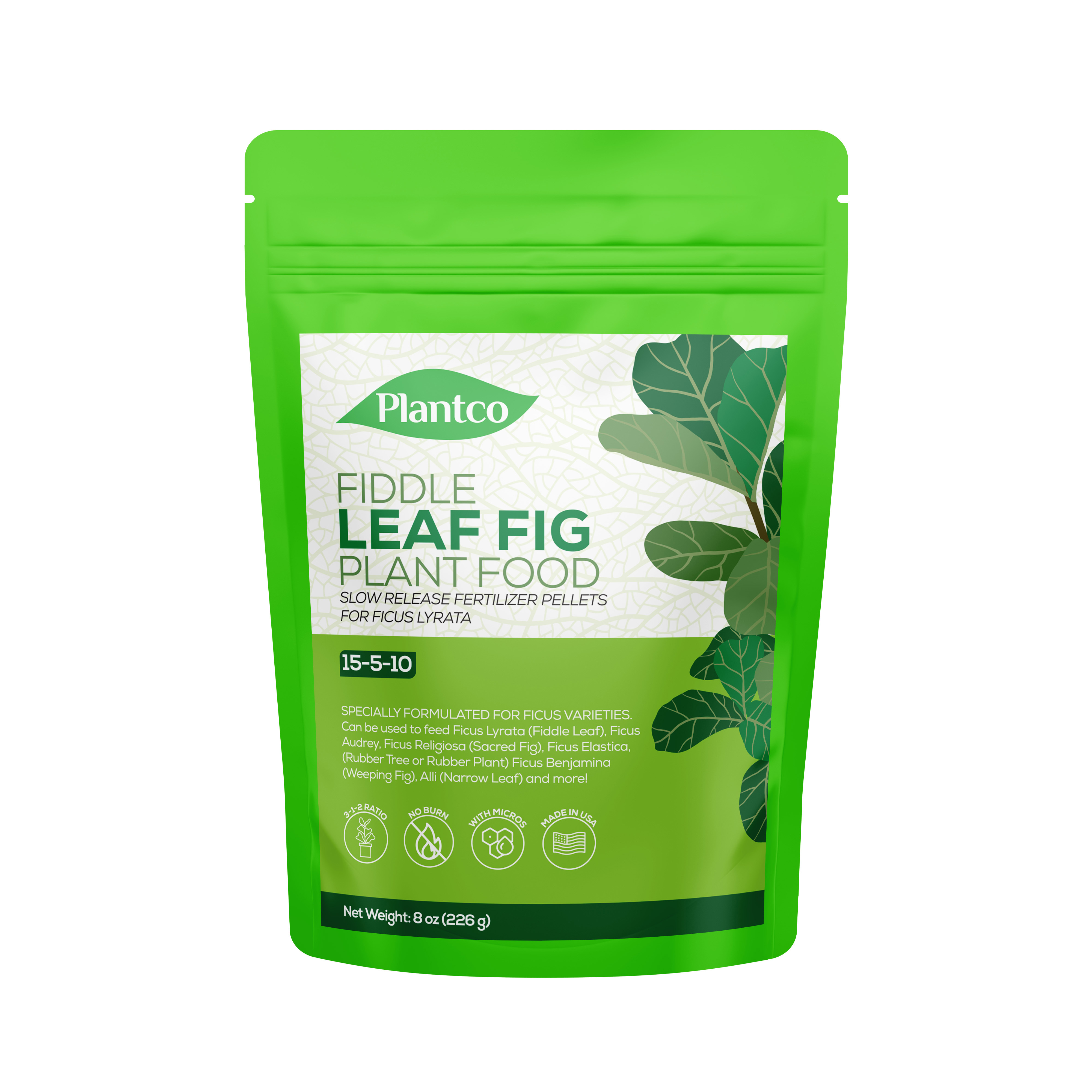 Plantco Fiddle Leaf Fig Fertilizer Pellets Feeds up to 6 months (8 oz