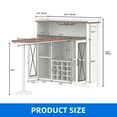 thumbnail image 4 of DEXTRUS Home Bar Cabinet with Wine Storage & LED Lights, Bar Table with Power Outlets & Glass Rack, White, 4 of 8