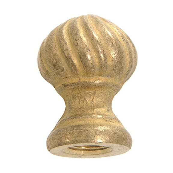 B&P Lamp® 1 3/8" Ht., Brass Finial Knob, Tap 1/8F, Unfinished