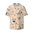 thumbnail image 5 of PAYOHTO Cute Doodle Wild Animal Kids Pattern Mens Hawaiian Casual Short-sleeved Shirt Tropical Summer Beach Button Down Shirts, 5 of 7