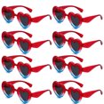 thumbnail image 1 of 8 pares de gafas de sol con forma de corazón, modernas y transparentes, de color caramelo, para regalos de fiesta, 1 of 5