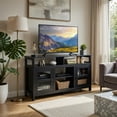 thumbnail image 6 of Topcobe 58" TV Stand Entertainment Console Center with 2 Cabinets, Entertainment Center with Storage, TV Furniture for Living Room, Black, 6 of 8