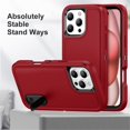 thumbnail image 3 of for iPhone 16 Pro Case, iPhone 16 Pro Phone Case with Built in Kickstand, Shockproof/Dustproof/Drop Proof Heavy Duty Military-Grade Rugged Protective Cover for iPhone 16 Pro,Red,For iPhone 16 Pro, 3 of 9