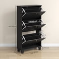 thumbnail image 3 of HOMCOM Modern Shoe Cabinet with 3 Flip Drawers for 12 Pairs of Shoes, 3 of 10