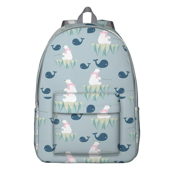 Polar Bear Backpack – Cute Winter Bear Print Pattern Daypack with Artistic Design for School and Outdoor Use