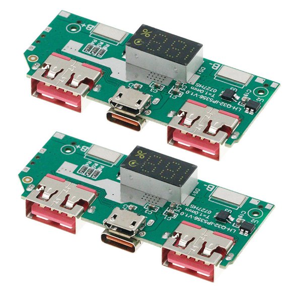 2Pcs 5V 3A Lithium Battery Digital Display Fast Charging Module Power Board IP5356 USB C USB PD3.0 PD2.0