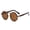 Coffee, variant on Round Metal Frame Sunglasses for Men and Women, Spring Punk Style, AC Lenses