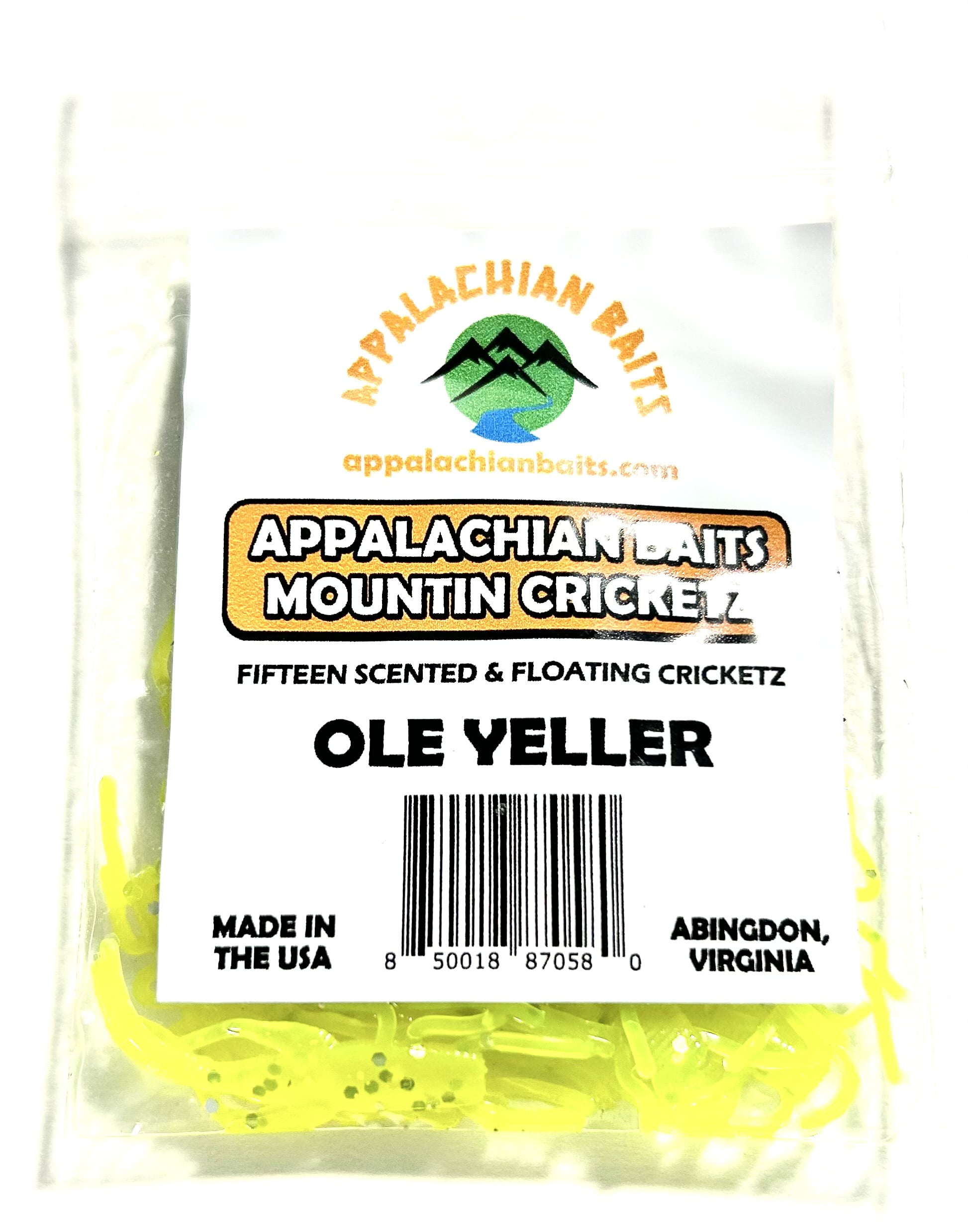 Appalachian Baits Mountin Cricketz Ole Yeller 1 3/4" Soft, Floating