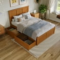 thumbnail image 4 of AFI Madison Full Wood Platform Bed with Footboard and Storage Drawers, Light Toffee, 4 of 14
