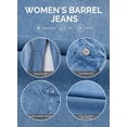 thumbnail image 6 of DOKOTOO Women's Barrel Jeans Baggy High Waisted Vintage Y2K Boyfriend Jeans Loose Ankle Denim Stretch Pants with Big Pockets, 6 of 9