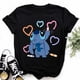 thumbnail image 5 of Camisetas con patrón de puntada para mujer, Tops de manga corta, camiseta de gran tamaño con cuello redondo, Top Y2k, nuevo, 5 of 5