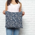 thumbnail image 2 of Dandelion Pillow Covers 16x16 Inch Decorative Throw Pillow Cover, Navy Blue Flowers Modern Minimalist Spring Sofa Pillowcases Accent Cushion Case Home Decor Bedroom Living Room, 2 of 6