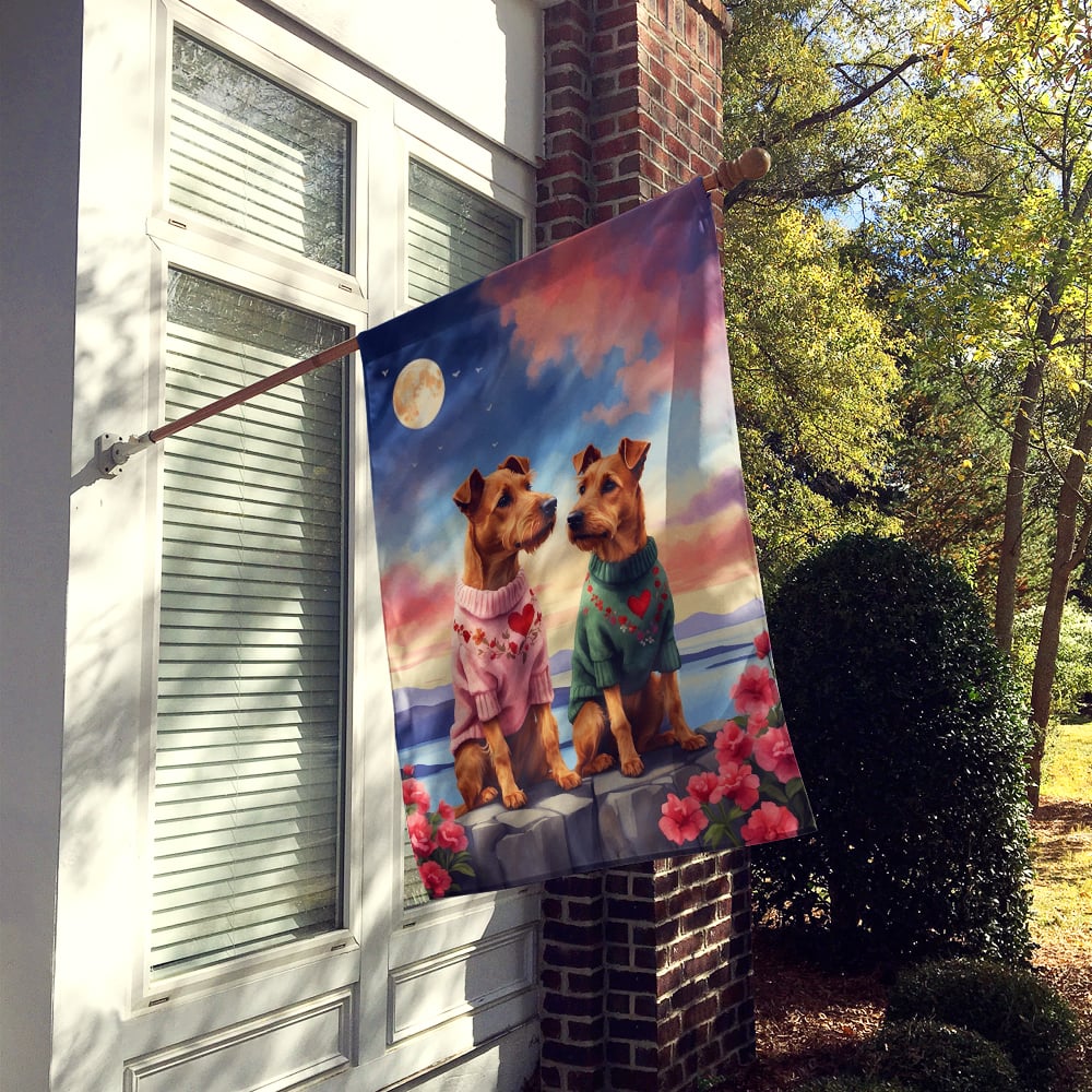 Irish Terrier Two Hearts House Flag 28 in x 40 in