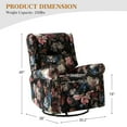 thumbnail image 3 of Fabric Manual Swivel Recliner Nursery Armchair Upholstered Nailhead Trims Bedroom Home Living Room Office Floral, 3 of 7