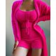 thumbnail image 1 of Conjunto de Pijama de terciopelo de felpa para mujer, Top corto, pantalones largos y abrigo, traje de 3 piezas, ropa de dormir suave, otoño e invierno, 2023, 1 of 4