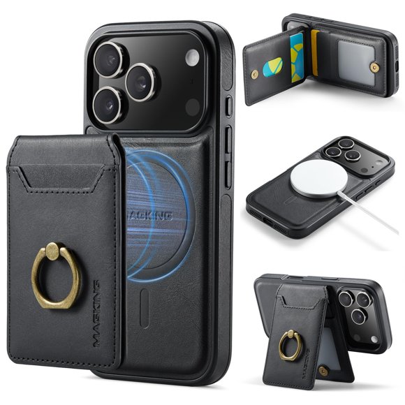 Funda con Cartera Oidealo para iPhone 17 Pro, Magnética, RFID, 5 ranuras